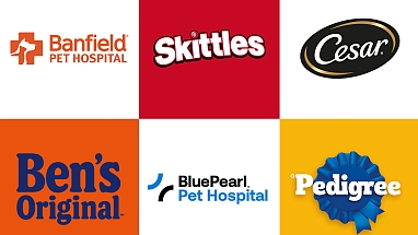 Various Mars logos above the Mars company logo